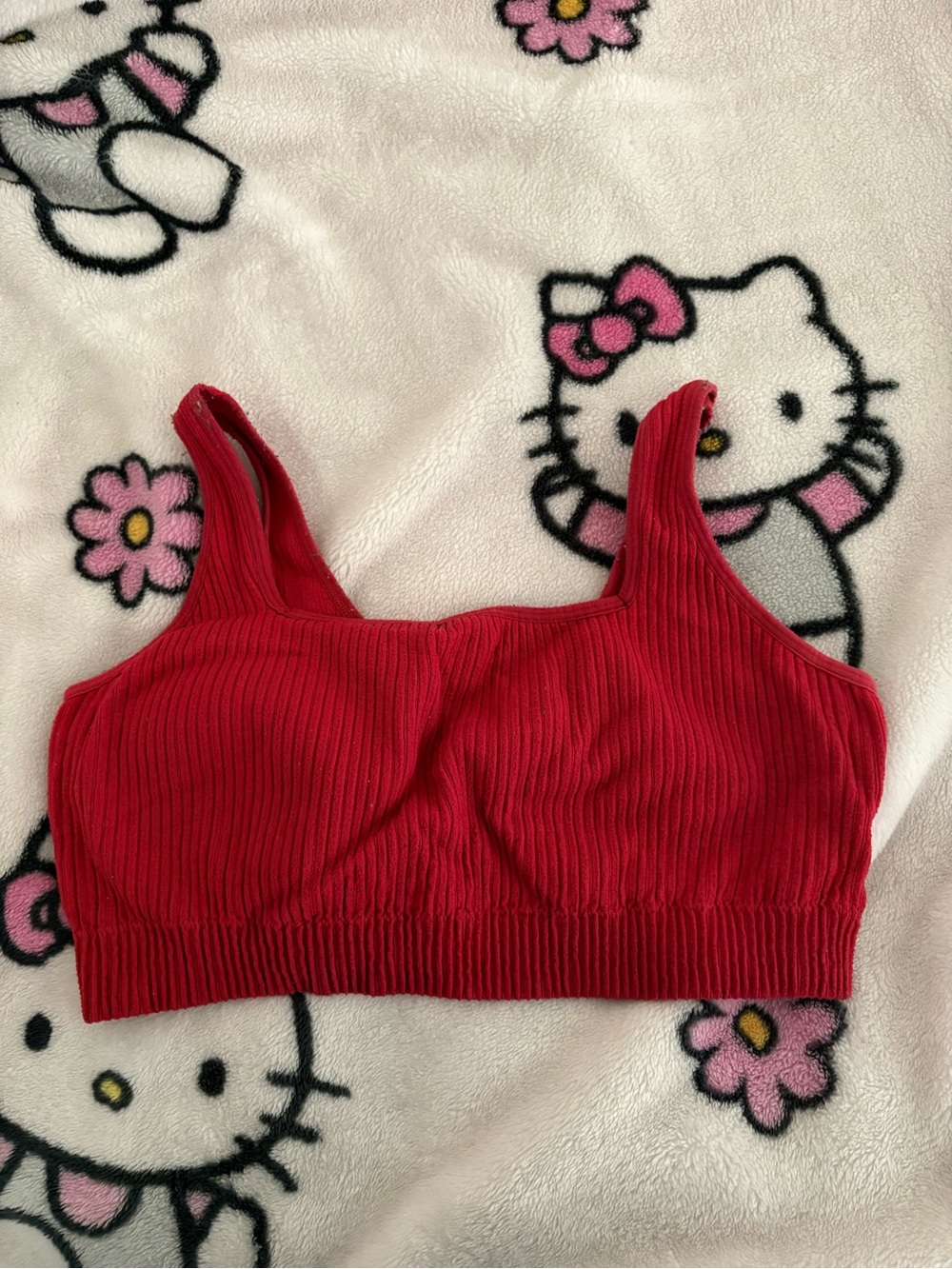 Maurices Red Ribbed Comfort Bralette